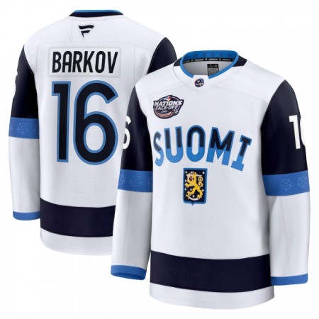Finland Hockeydrakt 4 Nations Face Off 2025 Fanatics Premium Aleksander Barkov Hvit - Herre